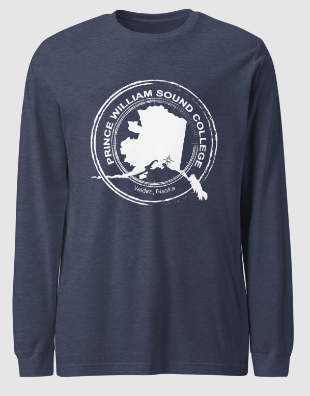 Long Sleeve Tee | Heather Navy | White PWSC Logo