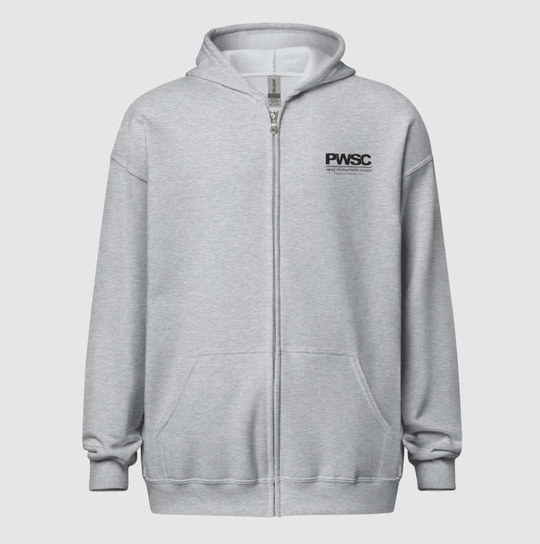 Unisex Heavy Blend Zip Hoodie | Sport Grey | Blue PWSC Logo