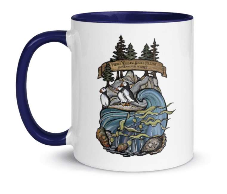 White Ceramic Coffee Mug | 11 oz | Blue | Environmental Science Logo